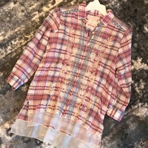 Johnny Was Embroidered button down